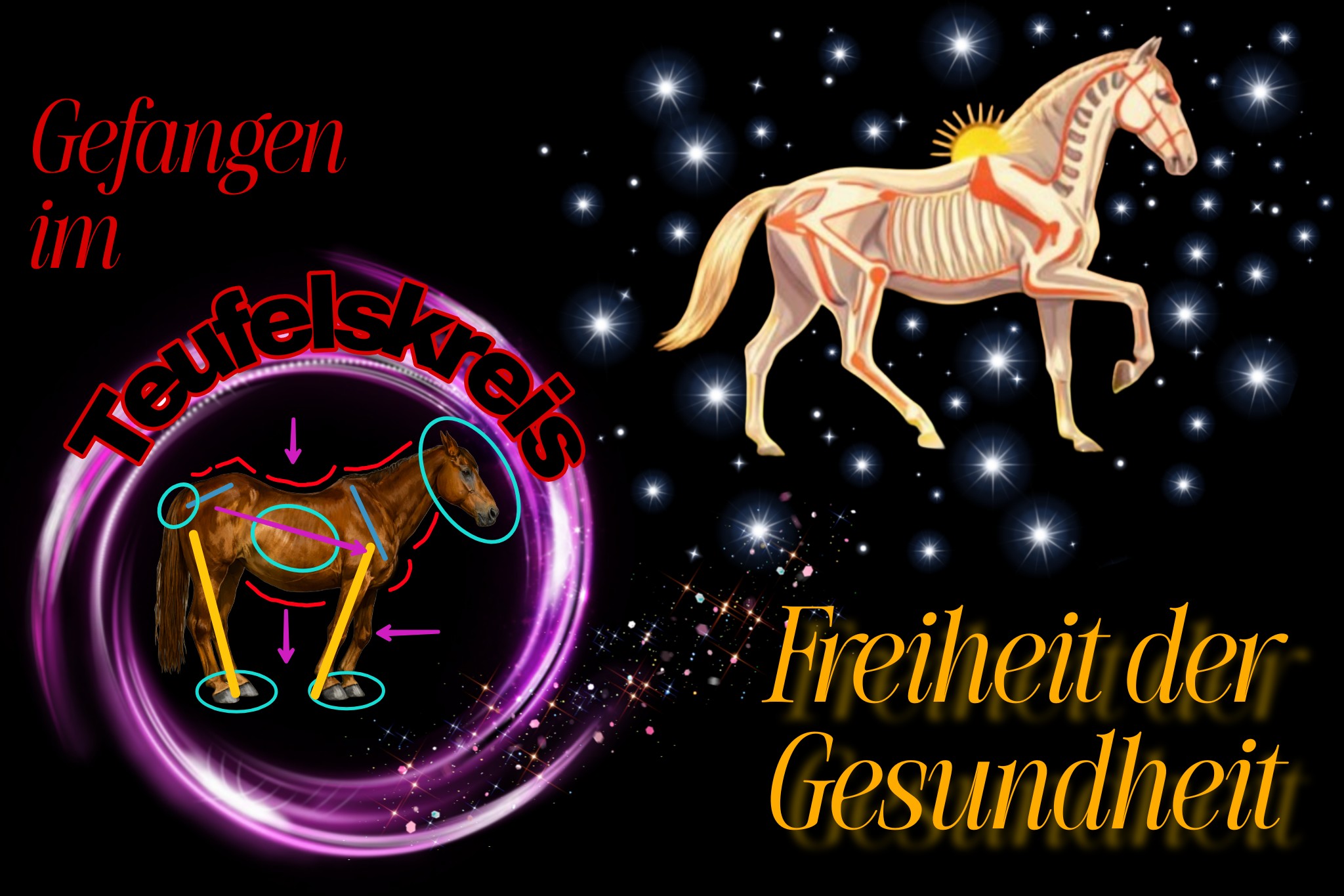 AI Bild Kreis mit Pferd, Teufel